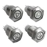 16mm LED illuminé autobloquant étanche bouton de poussée interrupteur en acier inoxydable